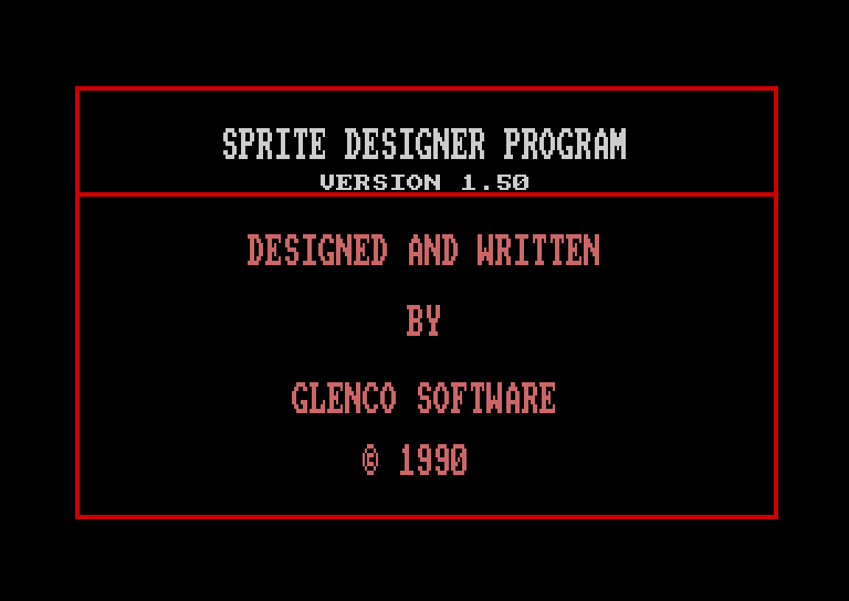 Sprite designer program v1 50 1990 glenco software disk 2 of 2